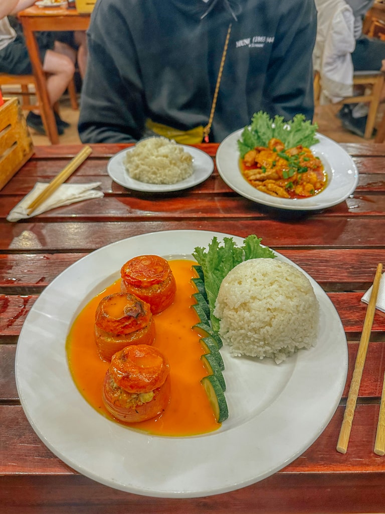 Food at Bamboo Chopsticks Restaurant, Phong Nha