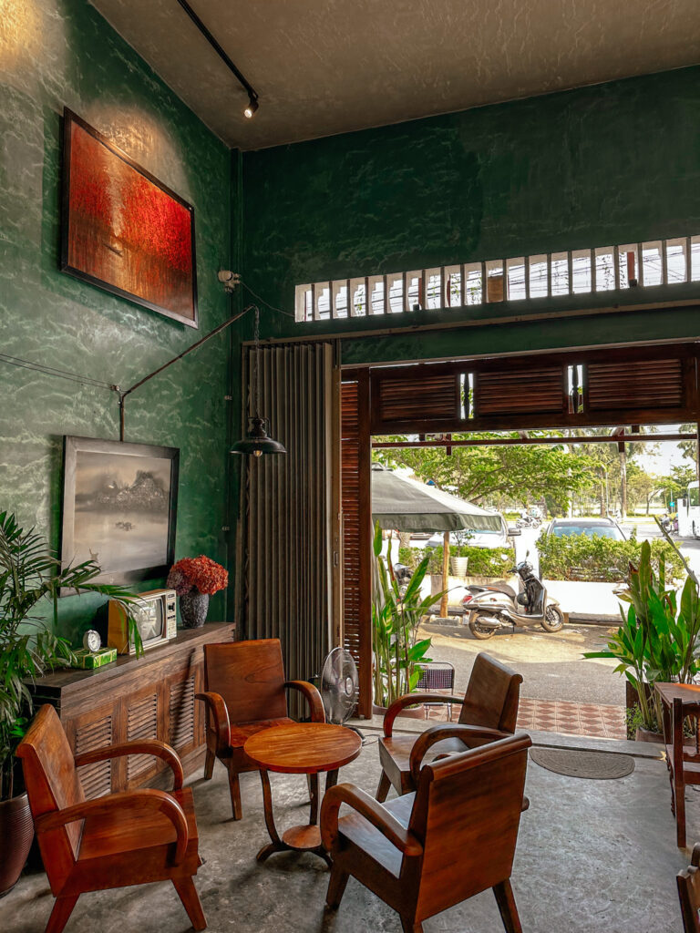 Interior of Tram Cafe, Hue, Vietnam